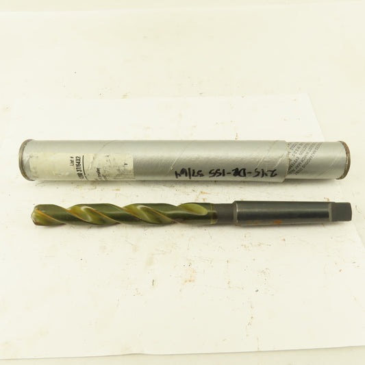 37/64" Dia. 2 Flute Twist Drill 2MT Taper 9" OAL