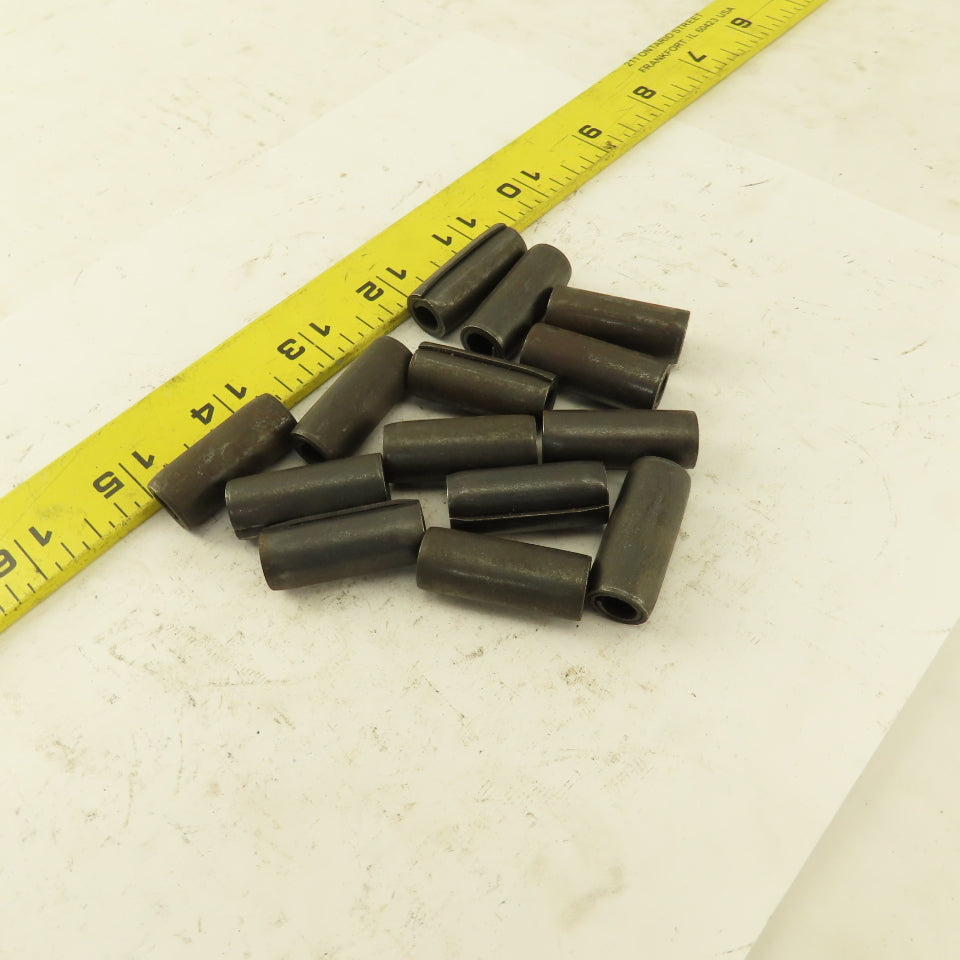 1/2" x 1-1/4" Coiled Steel Spring Pin Black Oxide Lot of 14