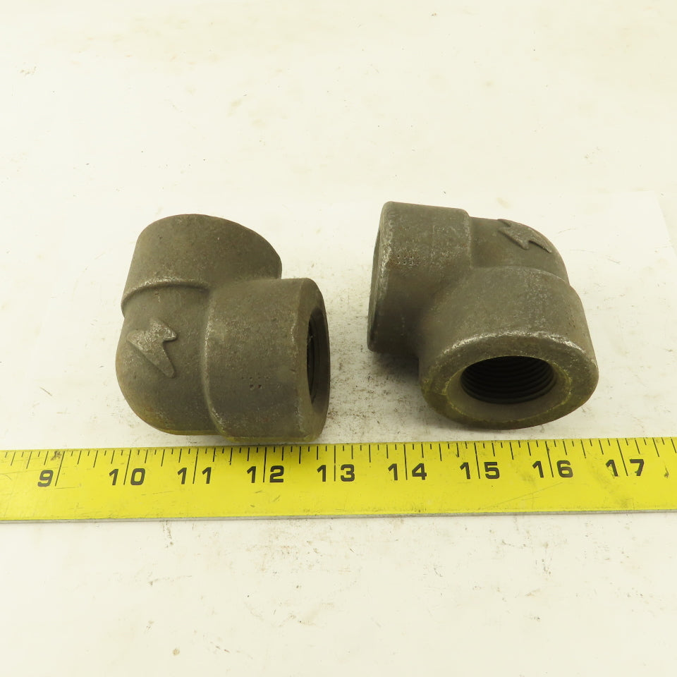 Anvil SA/A105 B16 CAB685 90° Elbow Pipe Fitting Female Threads 1" Lot of 2