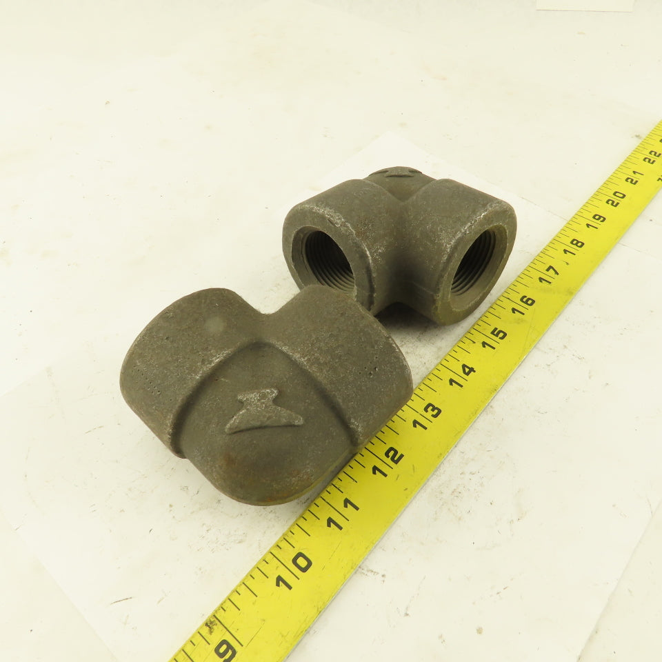 Anvil SA/A105 B16 CAB685 90° Elbow Pipe Fitting Female Threads 1" Lot of 2