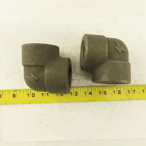 Anvil SA/A105 B16 CAB685 90° Elbow Pipe Fitting Female Threads 1" Lot of 2