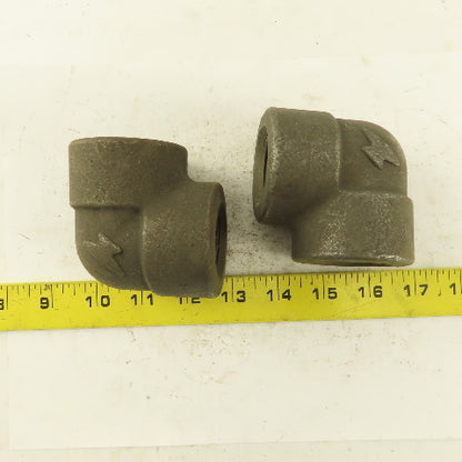 Anvil SA/A105 B16 CAB685 90° Elbow Pipe Fitting Female Threads 1" Lot of 2