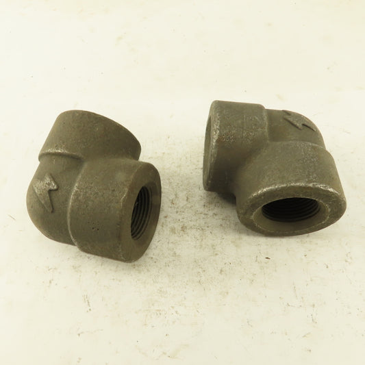 Anvil SA/A105 B16 CAB685 90° Elbow Pipe Fitting Female Threads 1" Lot of 2