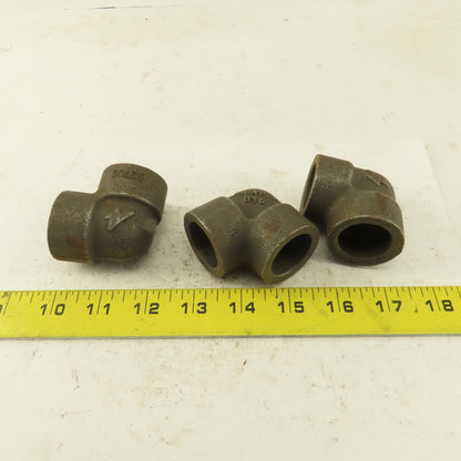 Anvil SA/A105 B16 3/4" Socket Weld Forged Carbon Steel 90° Elbow Lot of 3