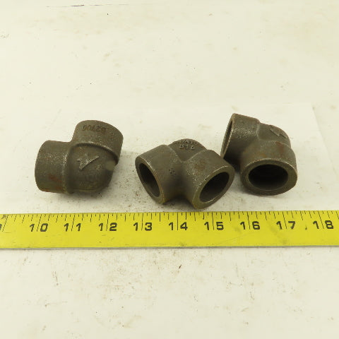 Anvil SA/A105 B16 3/4" Socket Weld Forged Carbon Steel 90° Elbow Lot of 3