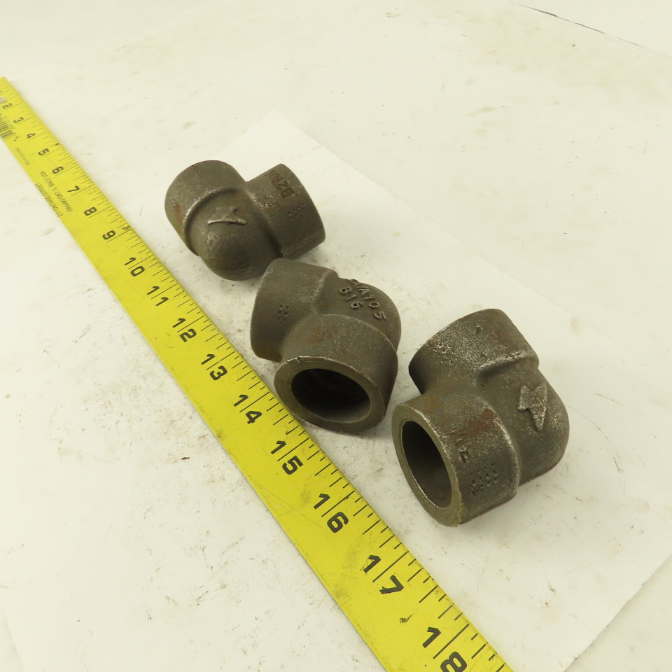 Anvil SA/A105 B16 3/4" Socket Weld Forged Carbon Steel 90° Elbow Lot of 3