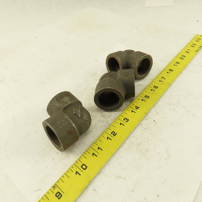 Anvil SA/A105 B16 3/4" Socket Weld Forged Carbon Steel 90° Elbow Lot of 3