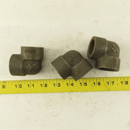Anvil SA/A105 B16 3/4" Socket Weld Forged Carbon Steel 90° Elbow Lot of 3