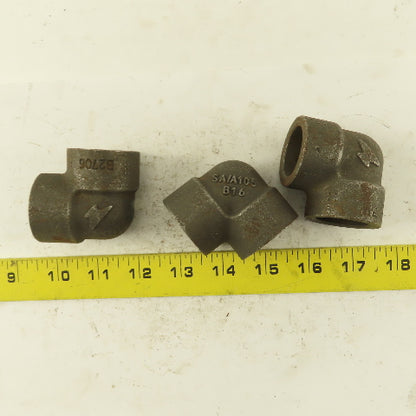 Anvil SA/A105 B16 3/4" Socket Weld Forged Carbon Steel 90° Elbow Lot of 3