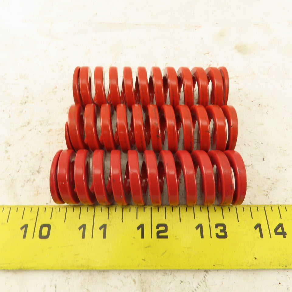 RED Die Spring 1/2" ID x 1" OD 3" OAL Square Wire 0.1720" Thick Lot Of 3