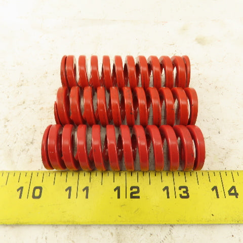 RED Die Spring 1/2" ID x 1" OD 3" OAL Square Wire 0.1720" Thick Lot Of 3