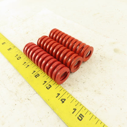 RED Die Spring 1/2" ID x 1" OD 3" OAL Square Wire 0.1720" Thick Lot Of 3