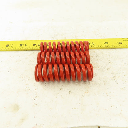 RED Die Spring 1/2" ID x 1" OD 3" OAL Square Wire 0.1720" Thick Lot Of 3