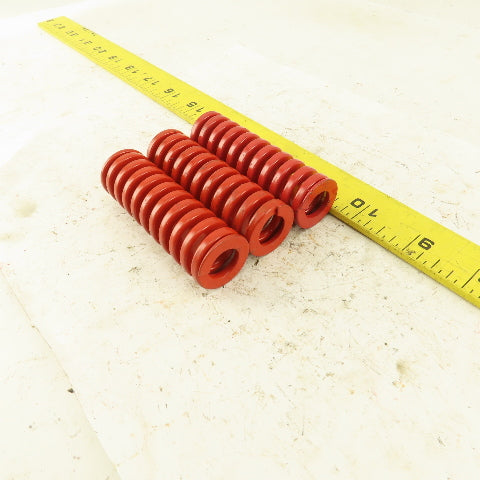 RED Die Spring 1/2" ID x 1" OD 3" OAL Square Wire 0.1720" Thick Lot Of 3