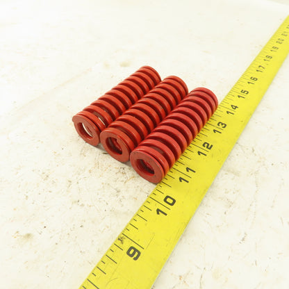 RED Die Spring 1/2" ID x 1" OD 3" OAL Square Wire 0.1720" Thick Lot Of 3