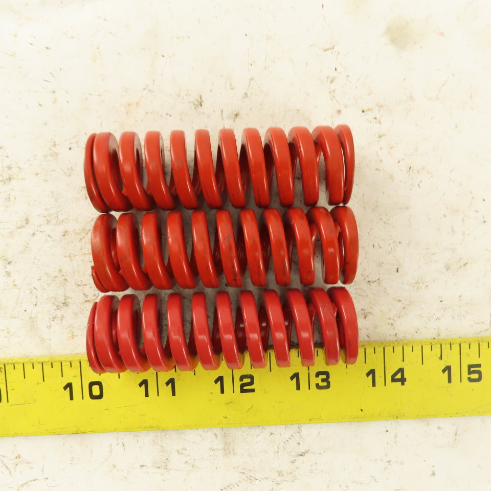RED Die Spring 1/2" ID x 1" OD 3" OAL Square Wire 0.1720" Thick Lot Of 3