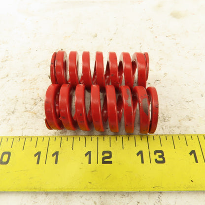 RED Die Spring 1/2" ID x 1" OD 2" OAL Square Wire 0.165" Thick Lot Of 2