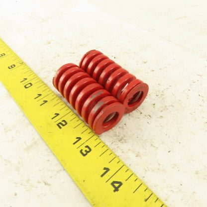 RED Die Spring 1/2" ID x 1" OD 2" OAL Square Wire 0.165" Thick Lot Of 2