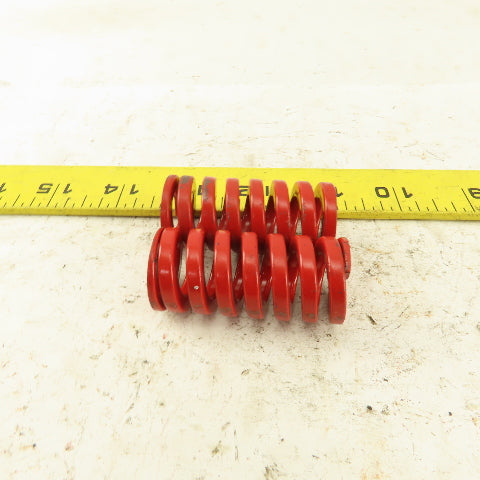 RED Die Spring 1/2" ID x 1" OD 2" OAL Square Wire 0.165" Thick Lot Of 2