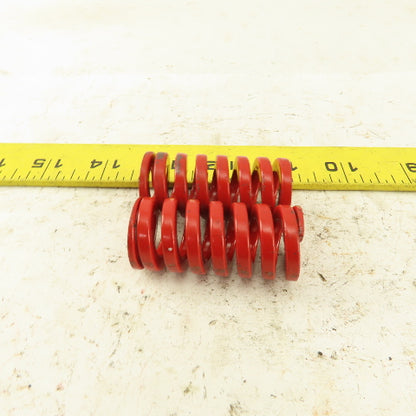 RED Die Spring 1/2" ID x 1" OD 2" OAL Square Wire 0.165" Thick Lot Of 2