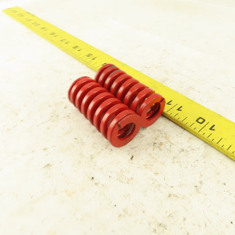 RED Die Spring 1/2" ID x 1" OD 2" OAL Square Wire 0.165" Thick Lot Of 2