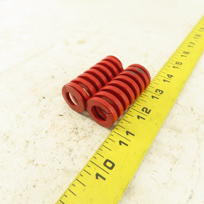 RED Die Spring 1/2" ID x 1" OD 2" OAL Square Wire 0.165" Thick Lot Of 2