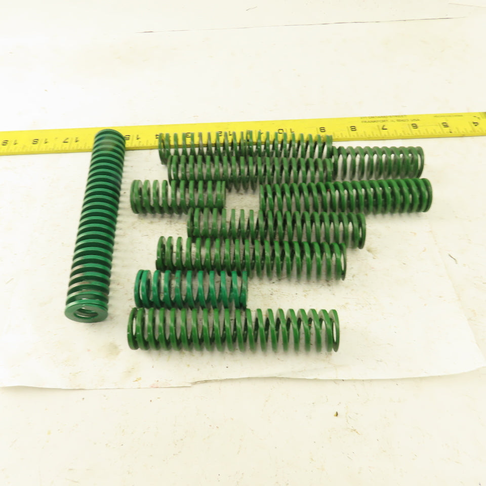Misc. Die Spring GREEN 1/2" ID x 1" OD Different Lengths 6", 4-1/2" Lot Of 11
