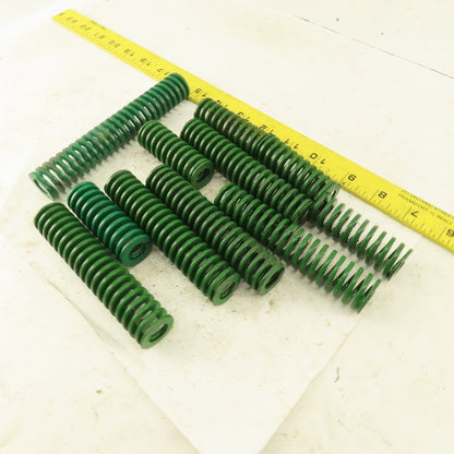 Misc. Die Spring GREEN 1/2" ID x 1" OD Different Lengths 6", 4-1/2" Lot Of 11