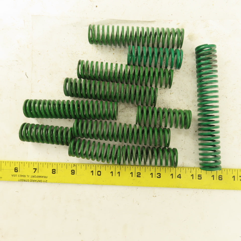 Misc. Die Spring GREEN 1/2" ID x 1" OD Different Lengths 6", 4-1/2" Lot Of 11