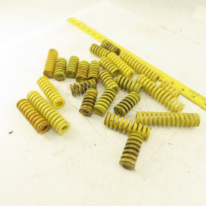 Misc. YELLOW Die Spring Length Assortment 1/2" OD x 1" OD 0.1820 Thick Lot Of 24