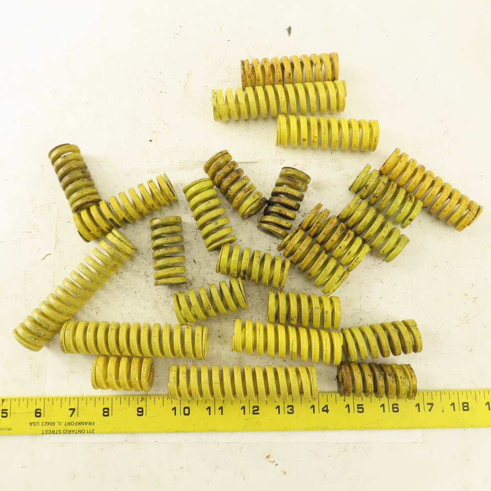 Misc. YELLOW Die Spring Length Assortment 1/2" OD x 1" OD 0.1820 Thick Lot Of 24