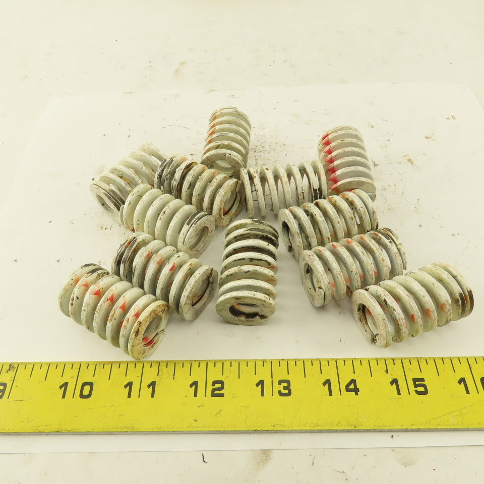 White RED Stripe Die Spring 1/2" ID x 1" OD Square Wire 0.1165" Thick Lot Of 12