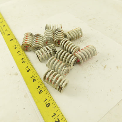 White RED Stripe Die Spring 1/2" ID x 1" OD Square Wire 0.1165" Thick Lot Of 12