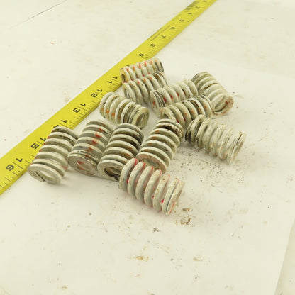 White RED Stripe Die Spring 1/2" ID x 1" OD Square Wire 0.1165" Thick Lot Of 12