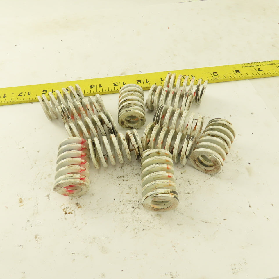 White RED Stripe Die Spring 1/2" ID x 1" OD Square Wire 0.1165" Thick Lot Of 12