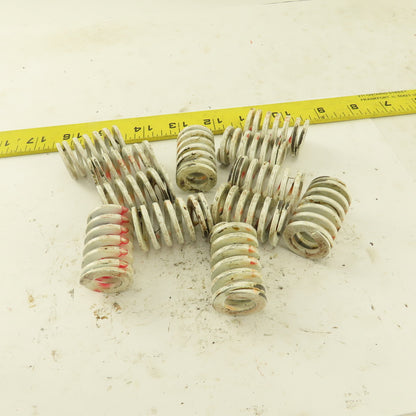 White RED Stripe Die Spring 1/2" ID x 1" OD Square Wire 0.1165" Thick Lot Of 12
