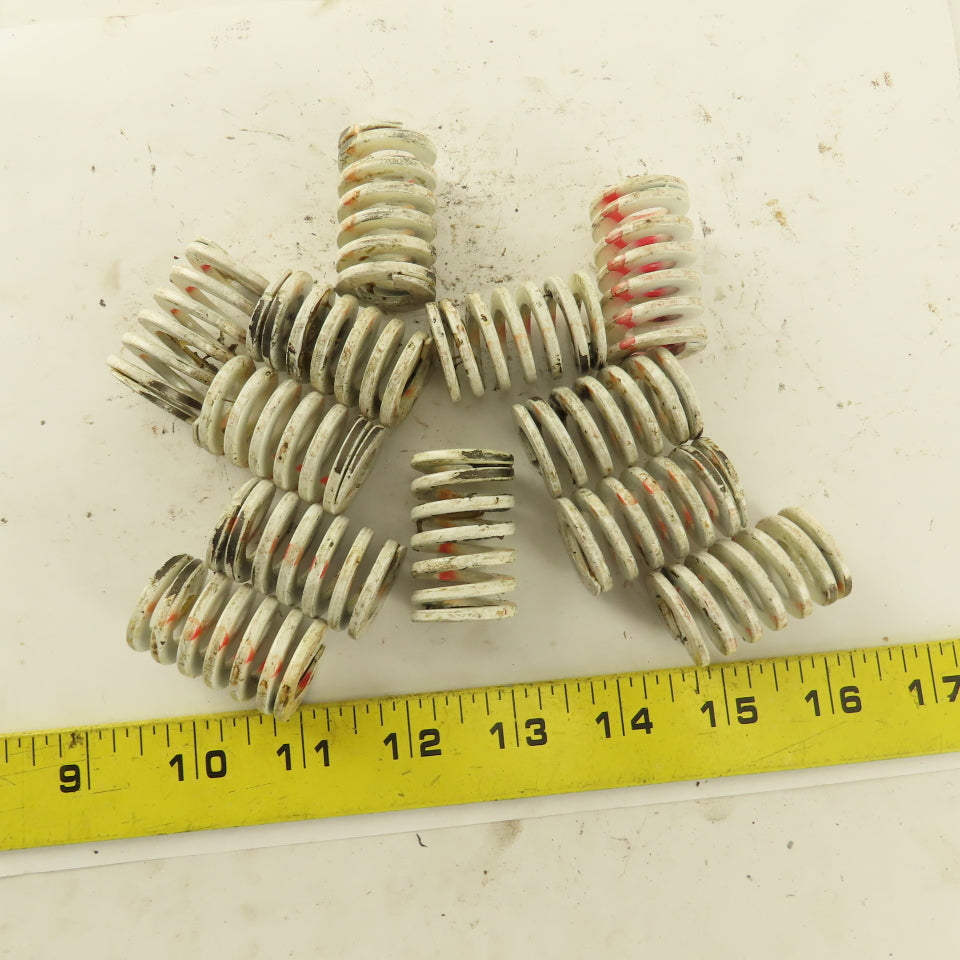 White RED Stripe Die Spring 1/2" ID x 1" OD Square Wire 0.1165" Thick Lot Of 12