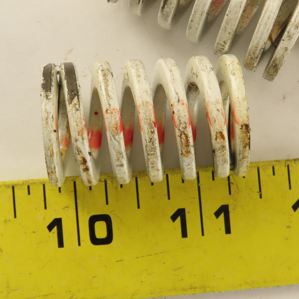 White RED Stripe Die Spring 1/2" ID x 1" OD Square Wire 0.1165" Thick Lot Of 12