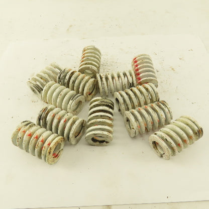 White RED Stripe Die Spring 1/2" ID x 1" OD Square Wire 0.1165" Thick Lot Of 12