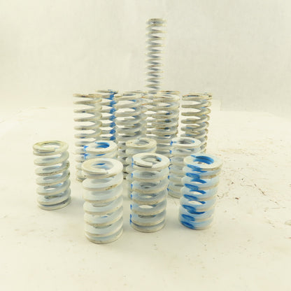 White Blue Stripe Die Spring 1/2" ID x 1" OD Wire 0.1655" Thick Lot Of 15