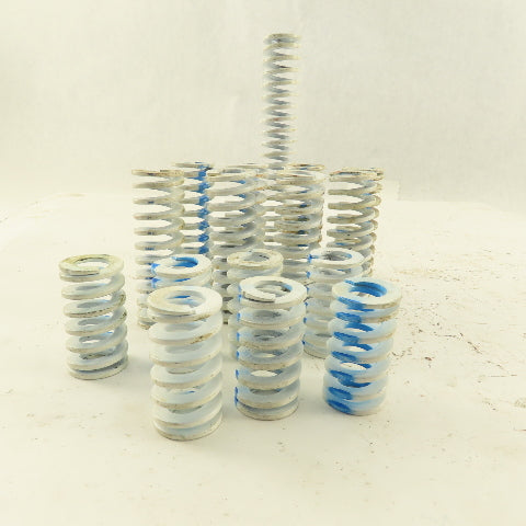 White Blue Stripe Die Spring 1/2" ID x 1" OD Wire 0.1655" Thick Lot Of 15