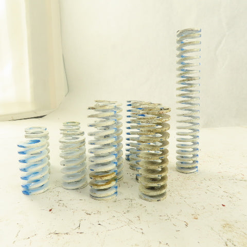 White Blue Stripe Die Spring 1/2" ID x 1" OD Wire 0.1655" Thick Lot Of 15