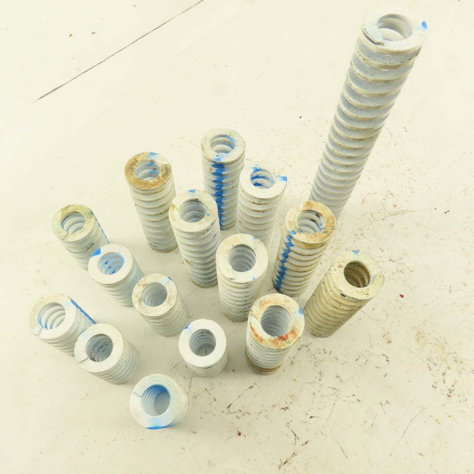 White Blue Stripe Die Spring 1/2" ID x 1" OD Wire 0.1655" Thick Lot Of 15