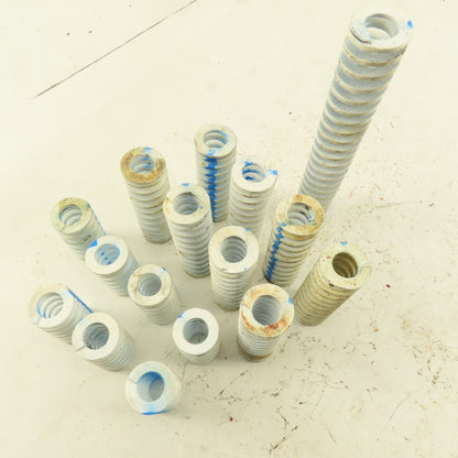 White Blue Stripe Die Spring 1/2" ID x 1" OD Wire 0.1655" Thick Lot Of 15