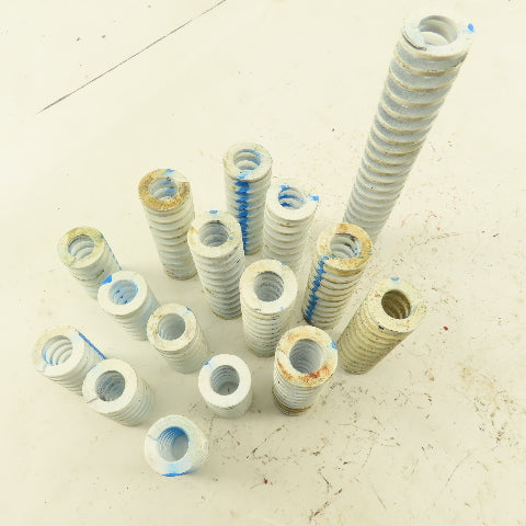 White Blue Stripe Die Spring 1/2" ID x 1" OD Wire 0.1655" Thick Lot Of 15