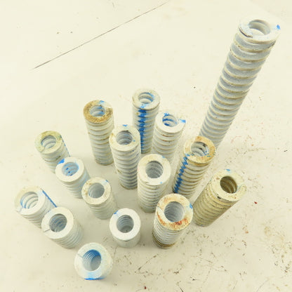 White Blue Stripe Die Spring 1/2" ID x 1" OD Wire 0.1655" Thick Lot Of 15