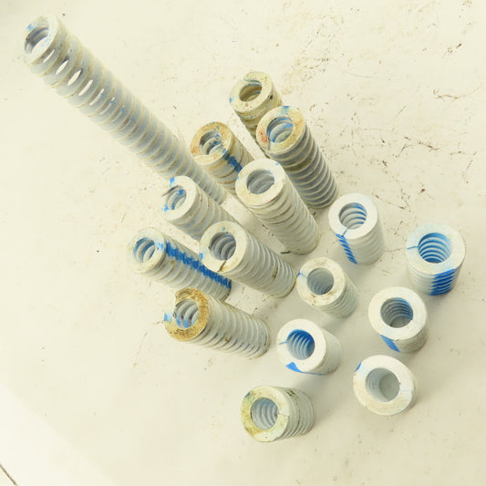 White Blue Stripe Die Spring 1/2" ID x 1" OD Wire 0.1655" Thick Lot Of 15