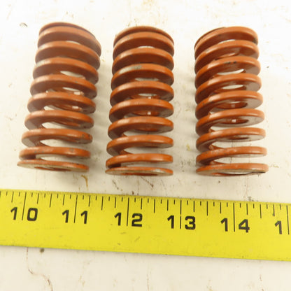 5/8" x 1-1/4" OD BROWN Die Spring 0.1295" Square Wire Lot Of 3