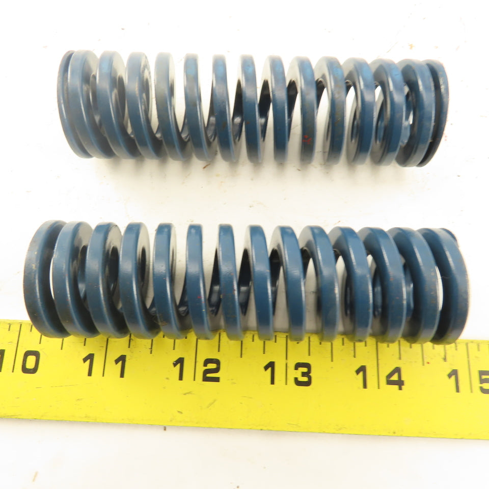 Blue Die Spring 5/8" ID x 1-1/4" OD .1570" Wire 4" Long Lot Of 2