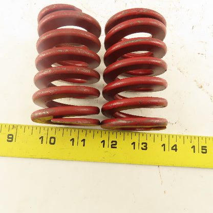Red Die Spring 7/8" ID x 2" OD  0.250 Square Wire 3" Long Lot Of 2